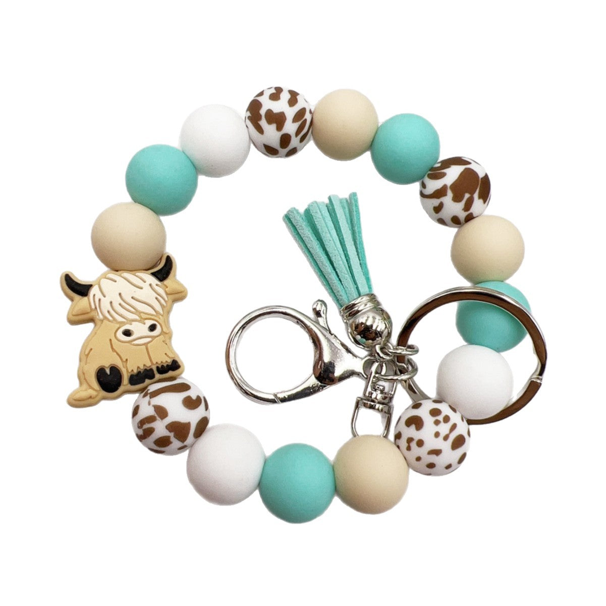 Wholesale Highland Cow Silicone Bracelet Keychain